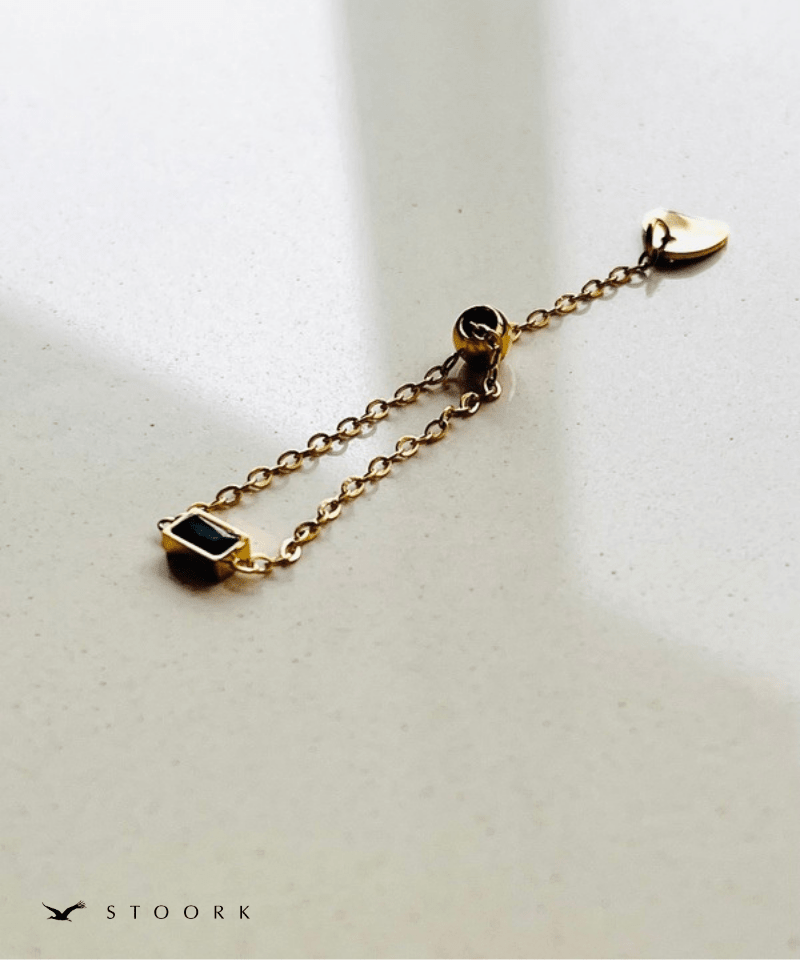Black Slider Chain Ring - stoork