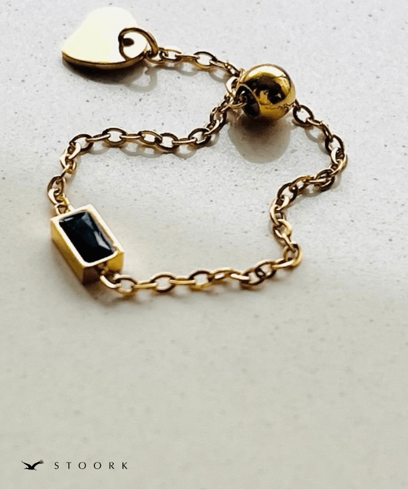 Black Slider Chain Ring - stoork