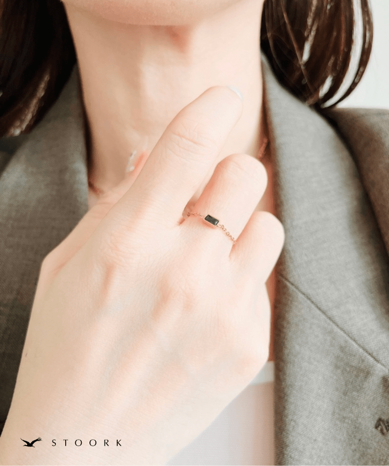 Black Slider Chain Ring - stoork