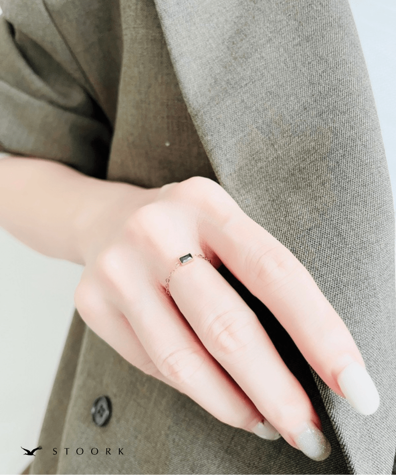 Black Slider Chain Ring - stoork