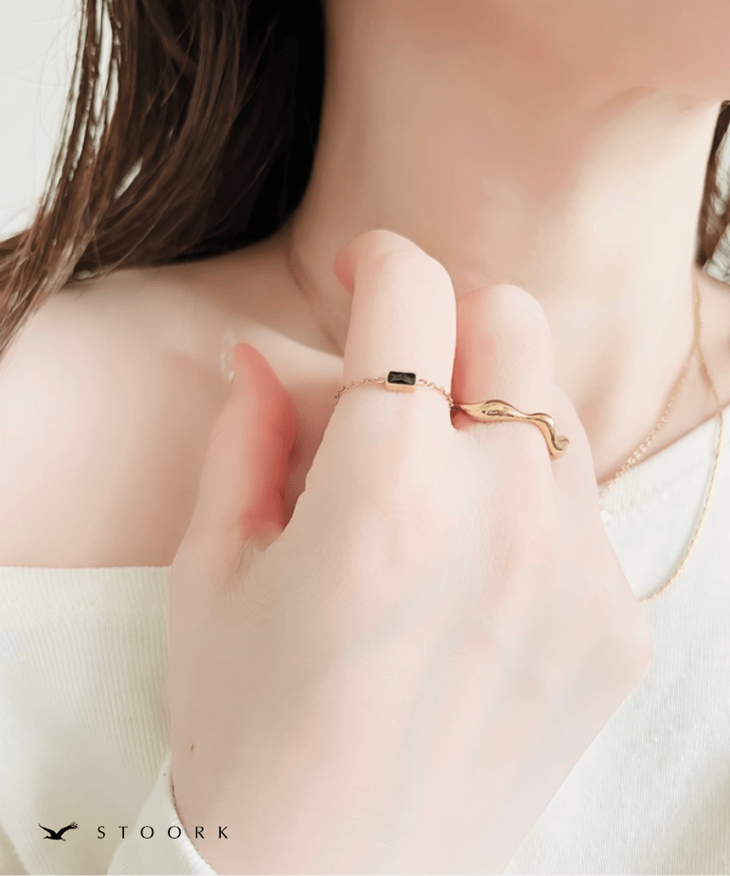 Black Slider Chain Ring - stoork