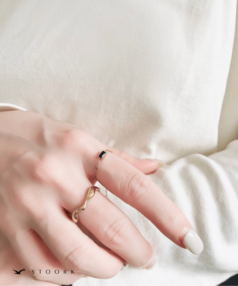 Black Slider Chain Ring - stoork