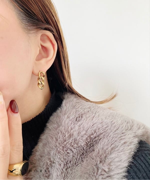 【美品】CHIEKO+ the chain pierce † gold E164 stainless - azuki chain pierce（pair）- gold – VAYA CON