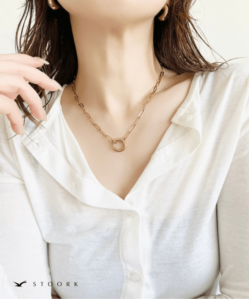 Circle Paperclip Chain Necklace - stoork