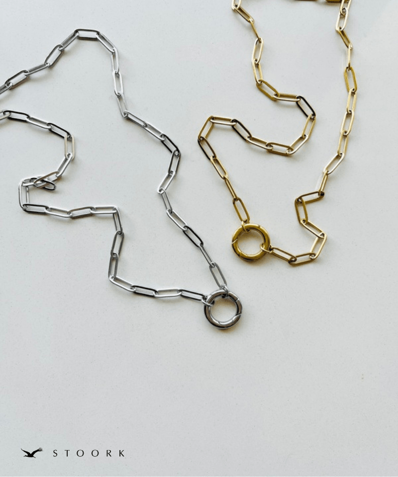 Circle Paperclip Chain Necklace - stoork