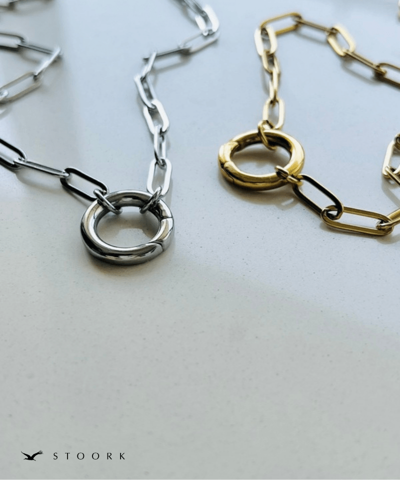 Circle Paperclip Chain Necklace - stoork