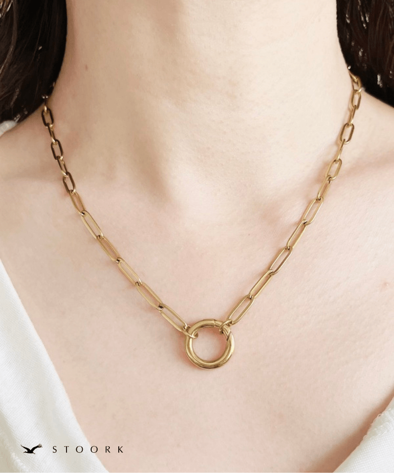 Circle Paperclip Chain Necklace - stoork