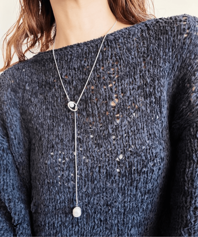 Circle Slider Pearl Necklace - stoork