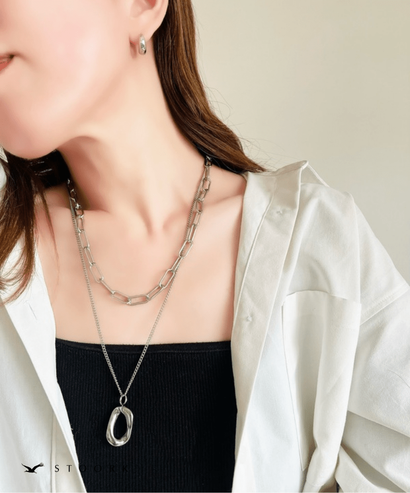 Circle Top Layered Necklace - stoork
