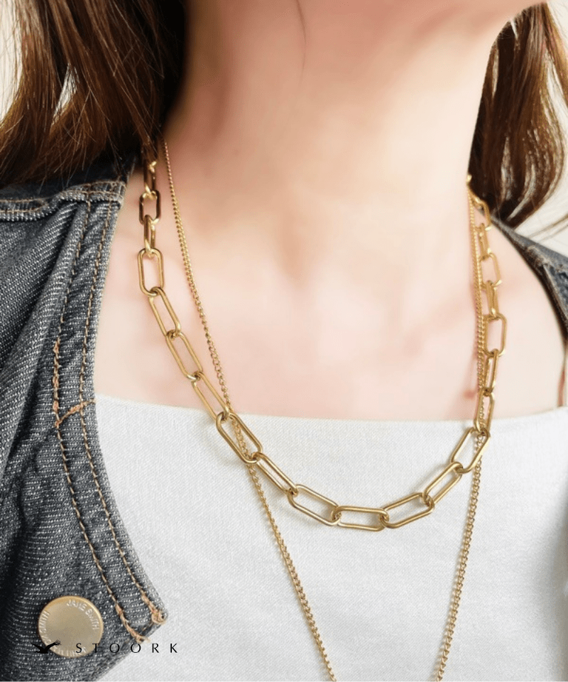 Circle Top Layered Necklace - stoork