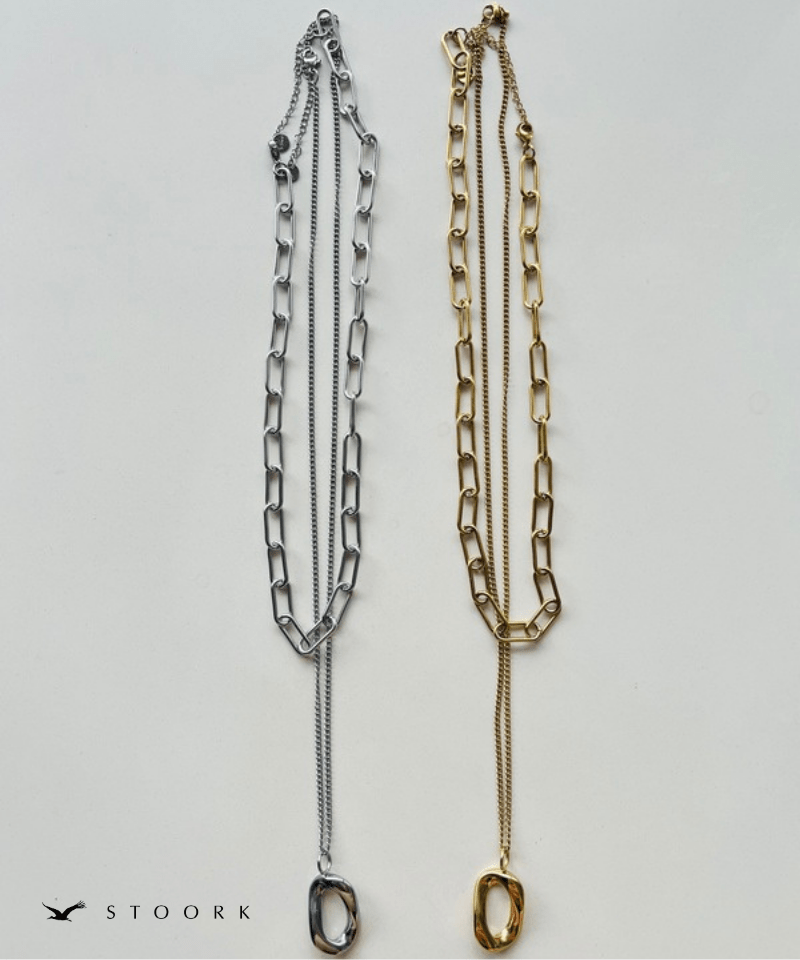 Circle Top Layered Necklace - stoork