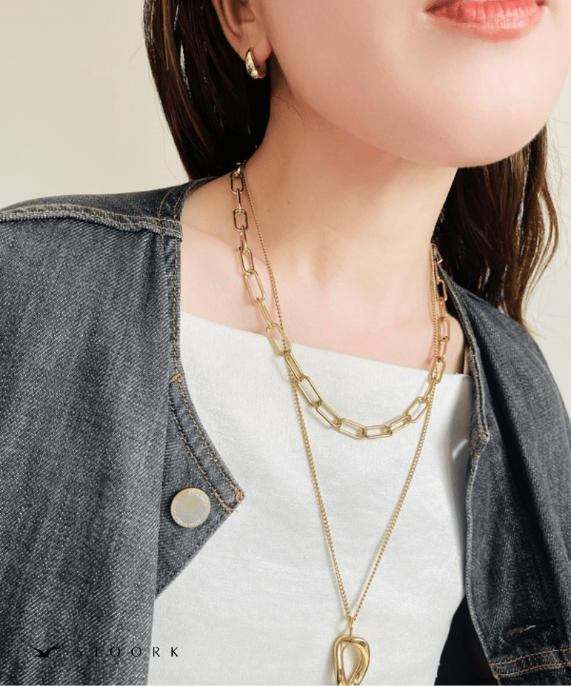 Circle Top Layered Necklace - stoork