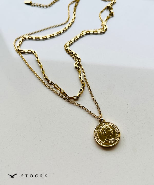 【keiko 様御専用】COIN DOUBLE CHAIN ネックレス Coin Double Necklace | 金属アレルギー対応アクセサリー通販