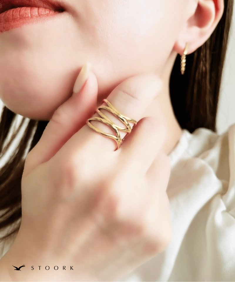 Cross Design Ring | 金属アレルギー対応アクセサリー通販ショップstoork(ストーク)