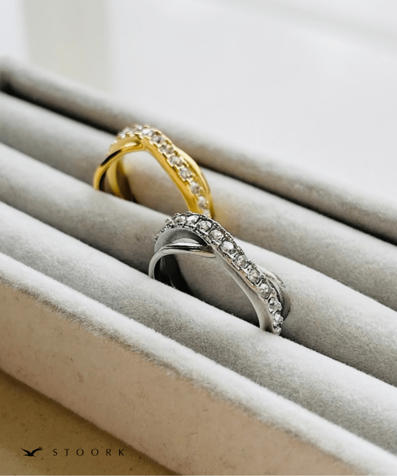 Cross Layer Stone Ring - stoork