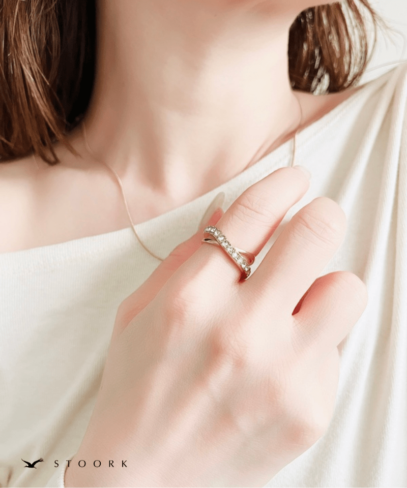 Cross Layer Stone Ring - stoork