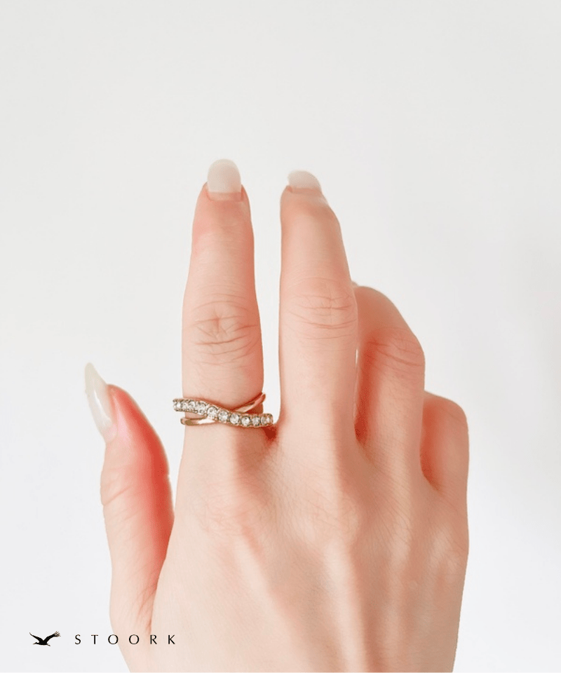 Cross Layer Stone Ring - stoork