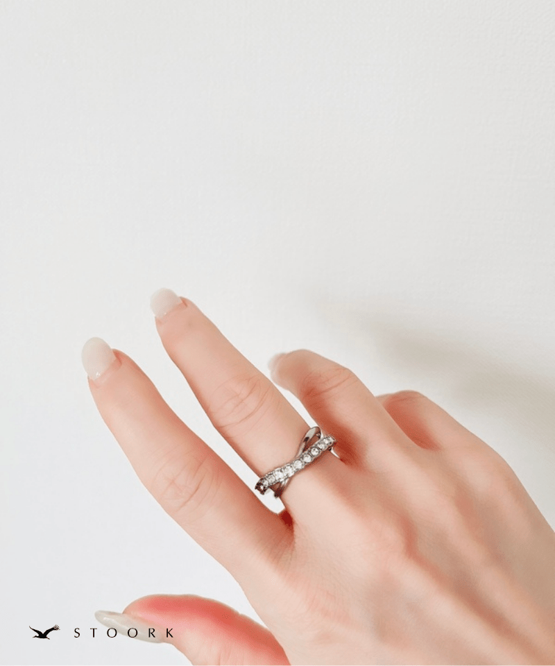 Cross Layer Stone Ring - stoork