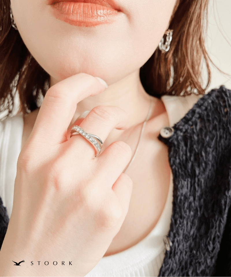 Cross Layer Stone Ring - stoork