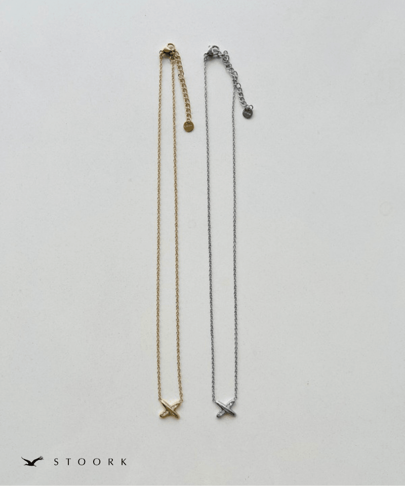 Cross Line Zircon Necklace - stoork