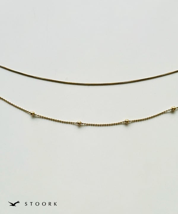 Dot Double Chain Necklace - stoork