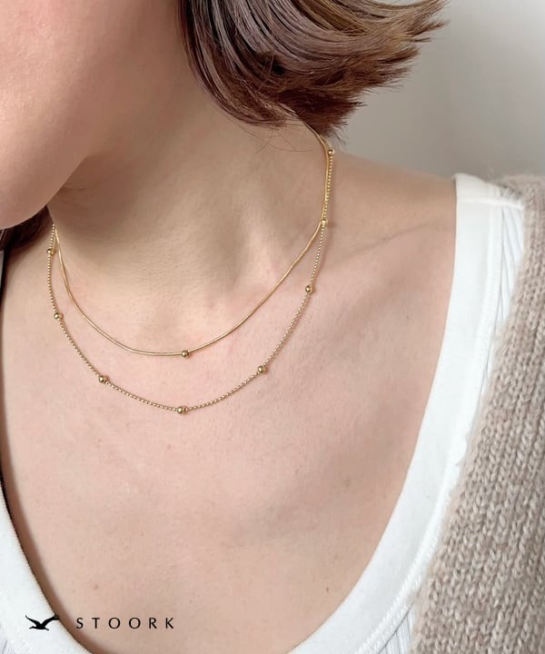 Dot Double Chain Necklace - stoork