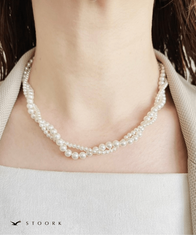 Double Layer Pearl Necklace - stoork