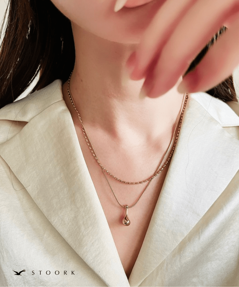 Double Line Drop Necklace - stoork