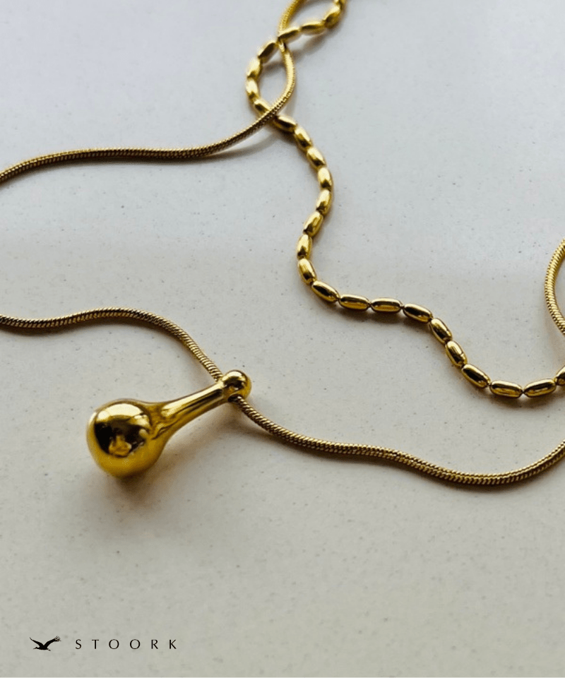 Double Line Drop Necklace - stoork