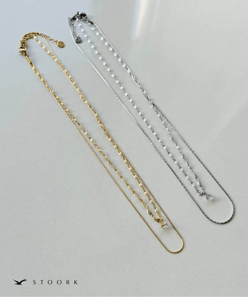Double Row Zircon Necklace - stoork