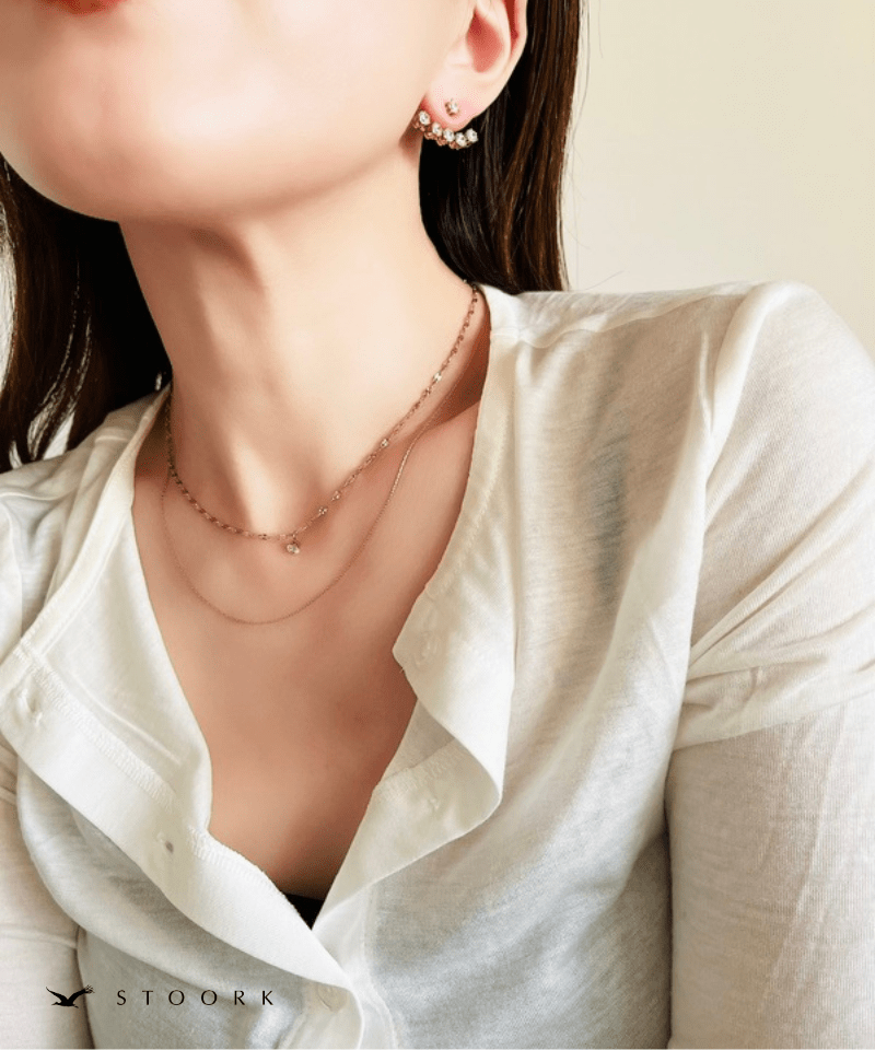 Double Row Zircon Necklace - stoork