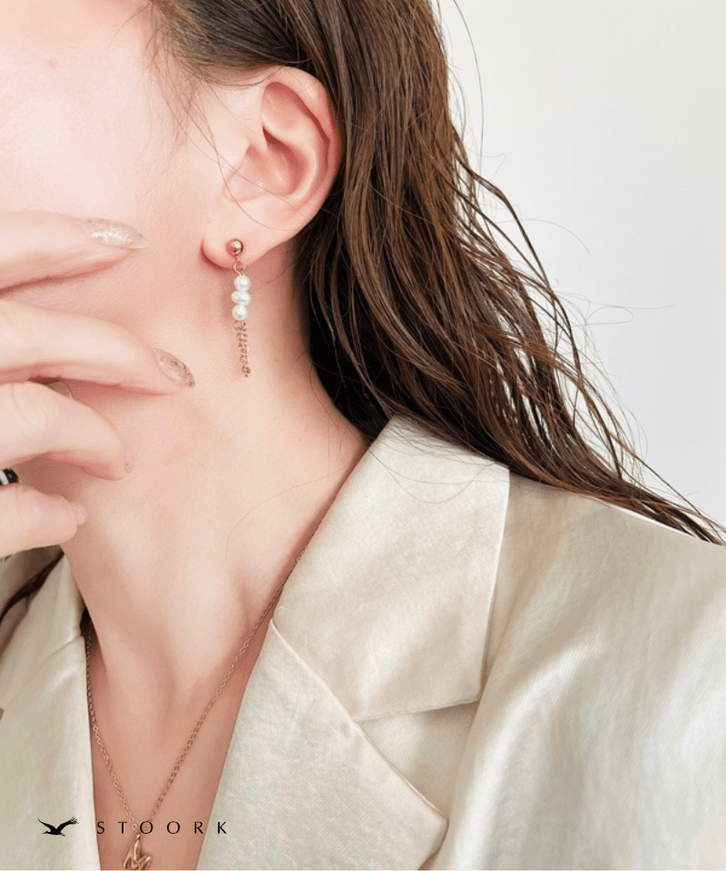 Drop Pearl Chain Pierce - stoork