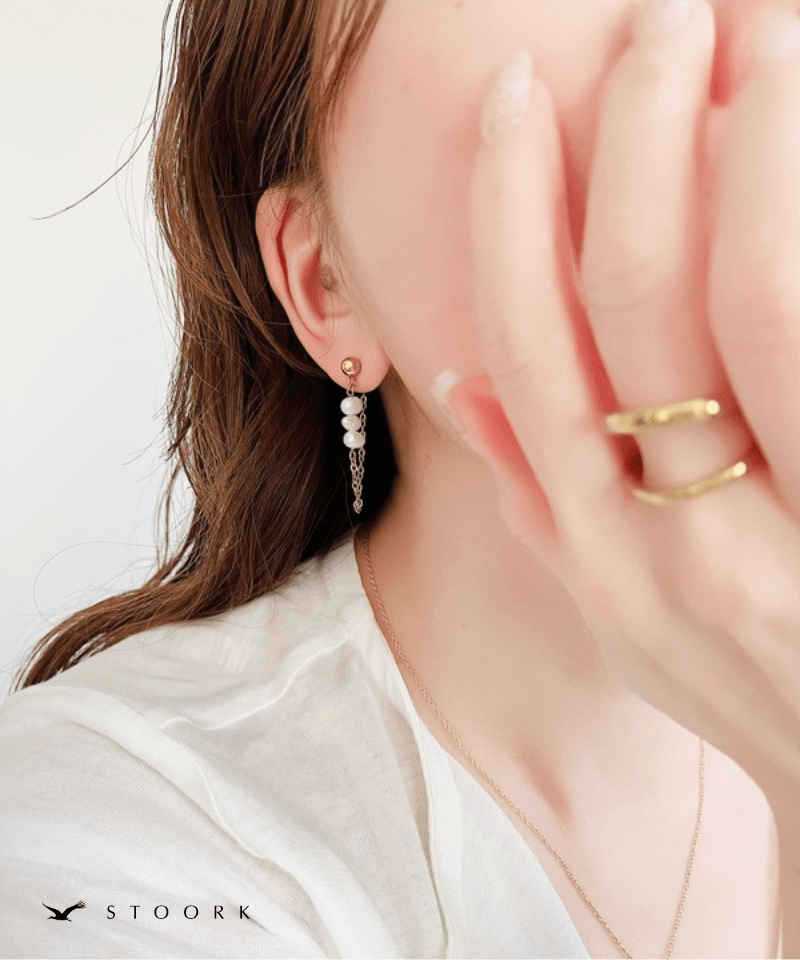 Drop Pearl Chain Pierce - stoork