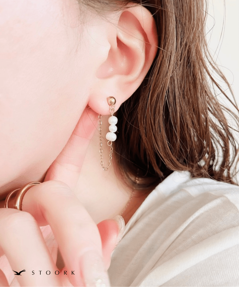 Drop Pearl Chain Pierce - stoork