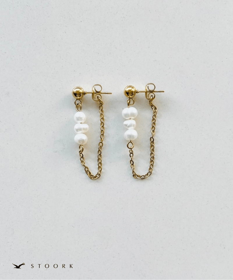 Drop Pearl Chain Pierce - stoork