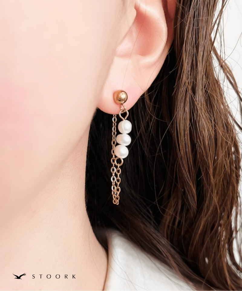 Drop Pearl Chain Pierce - stoork