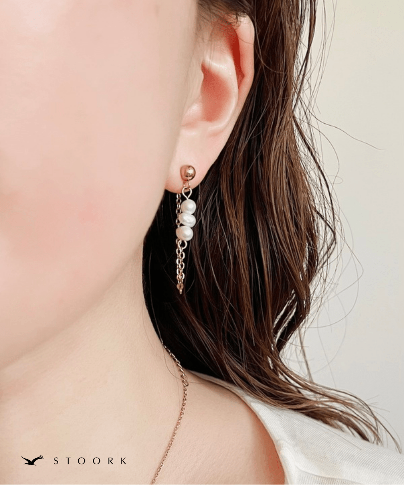 Drop Pearl Chain Pierce - stoork