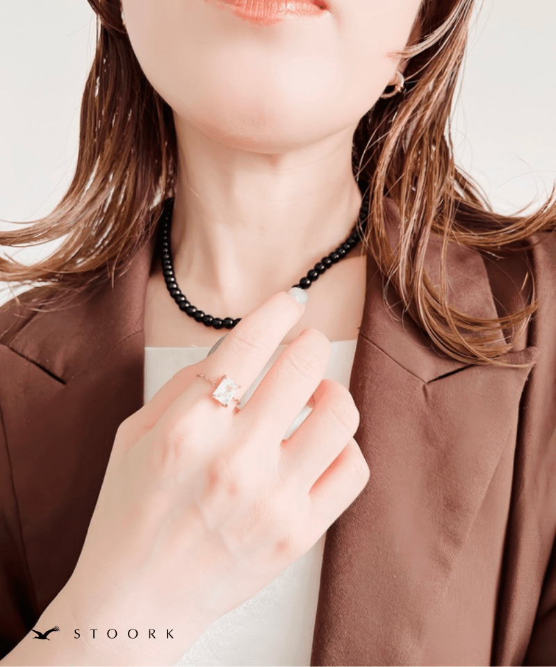 Drop Stone Chain Ring - stoork
