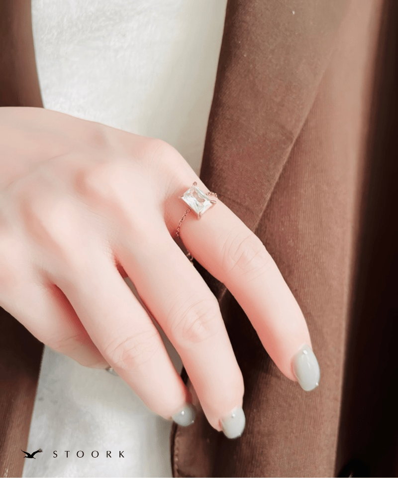 Drop Stone Chain Ring - stoork