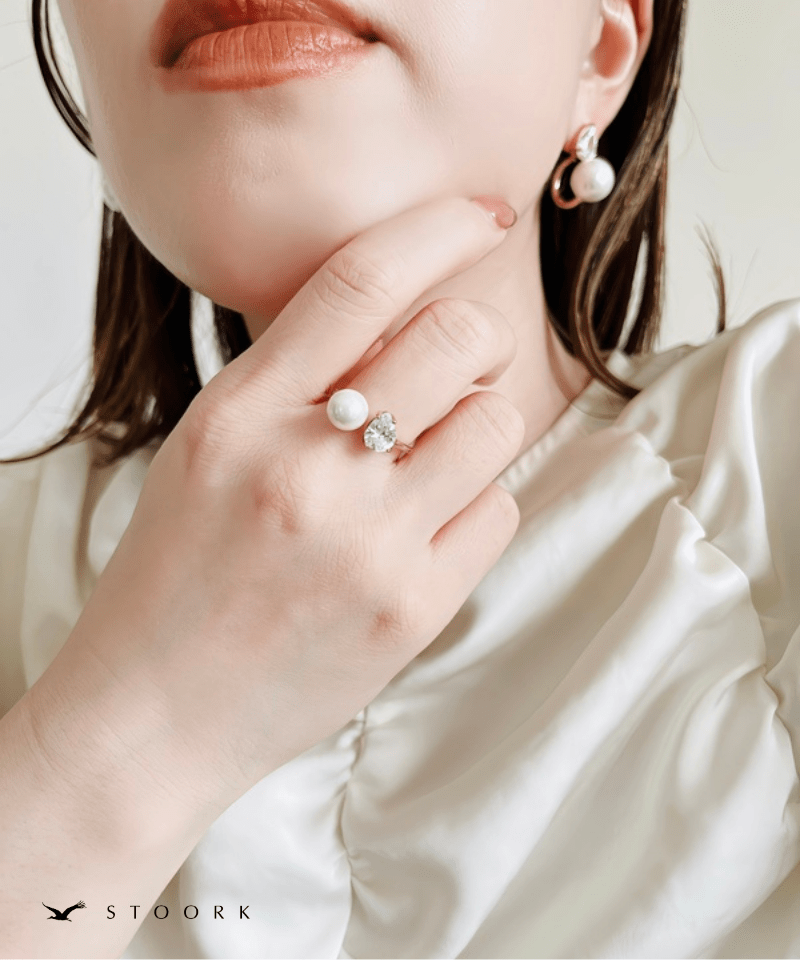 Drop Stone Pearl Ring - stoork