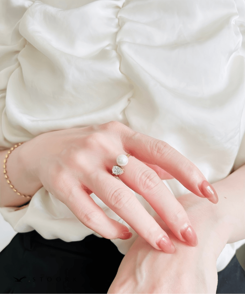 Drop Stone Pearl Ring - stoork