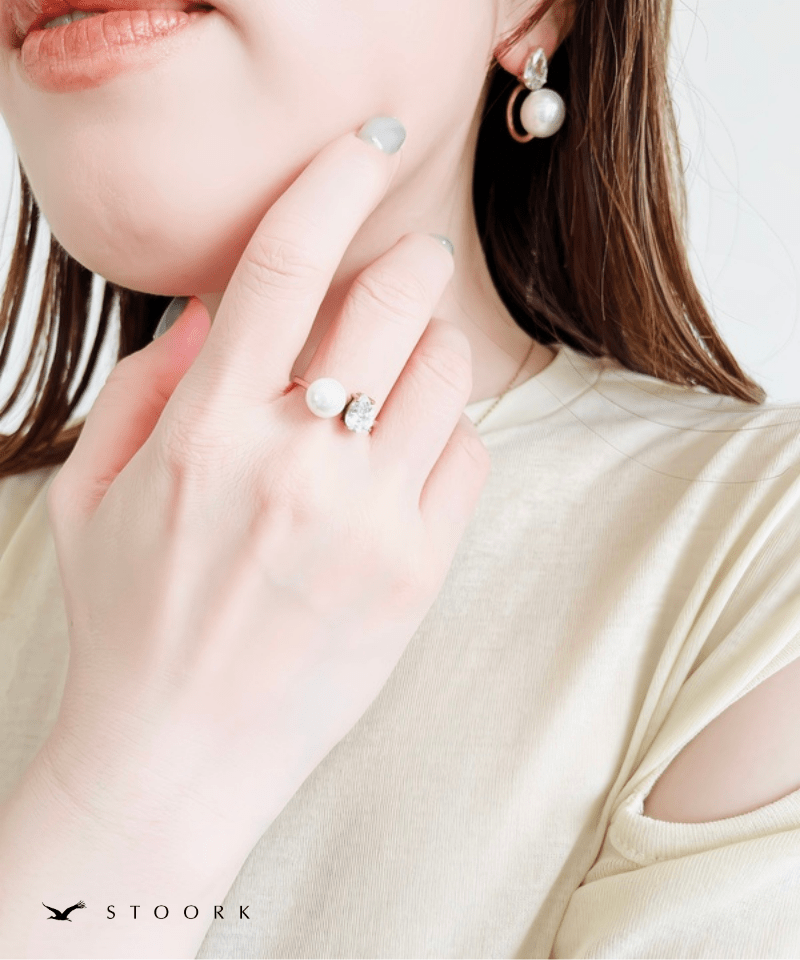 Drop Stone Pearl Ring - stoork