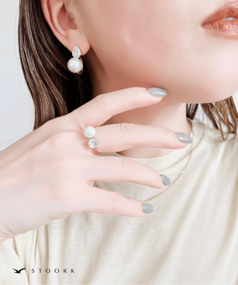 Drop Stone Pearl Ring - stoork