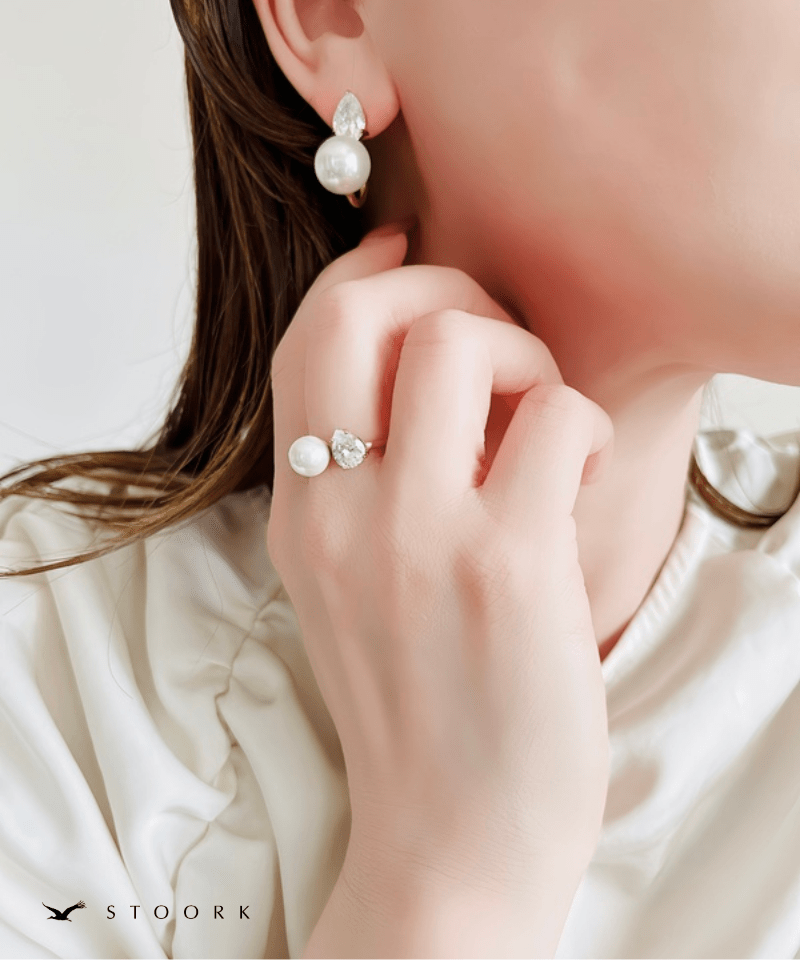 Drop Stone Pearl Ring - stoork