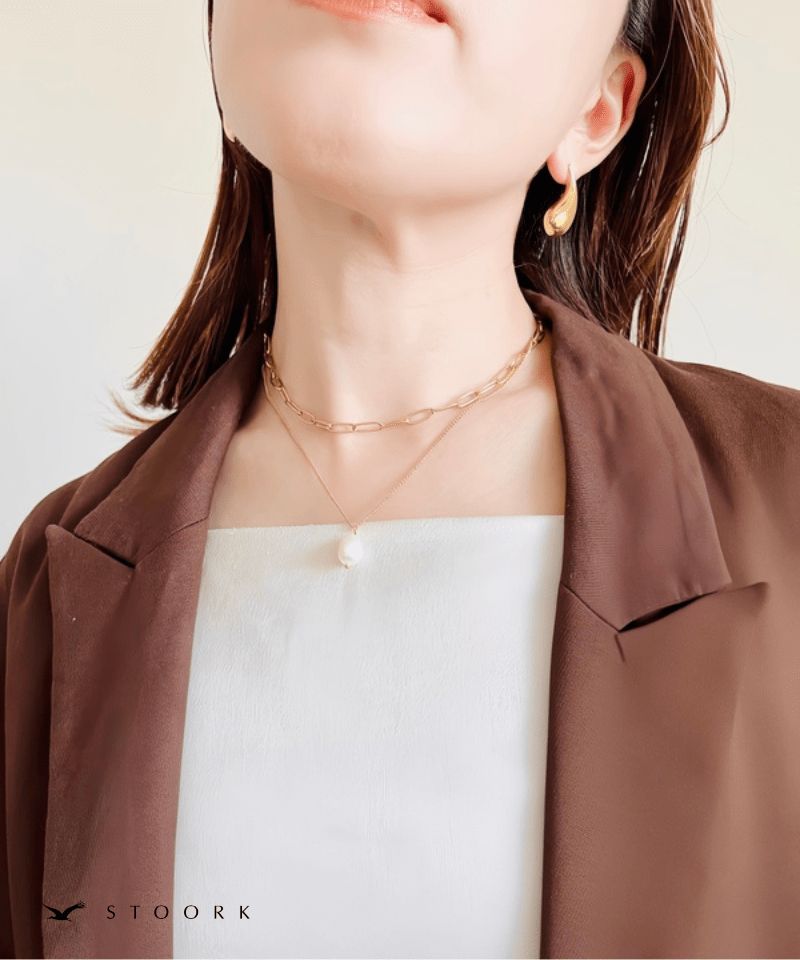 Dual Chain Pearl Necklace - stoork