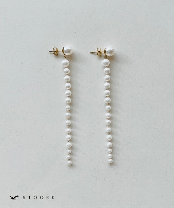 【再入荷】Pearl Long Chain Pierce