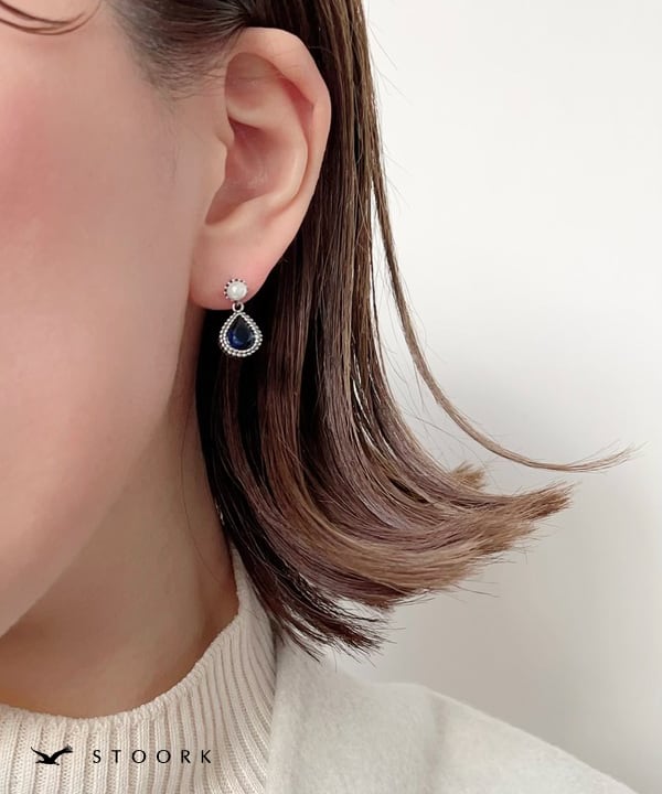 s925 Water Drop Pierce