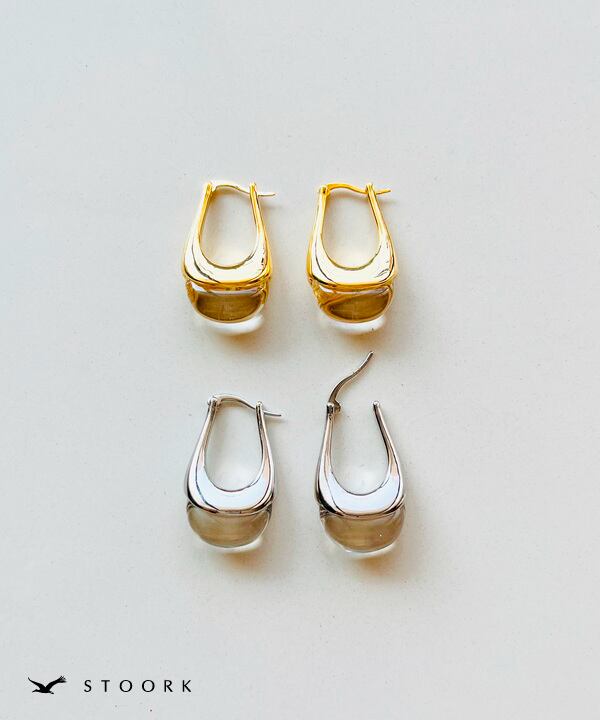 【再入荷】s925 Clear Metal Pierce