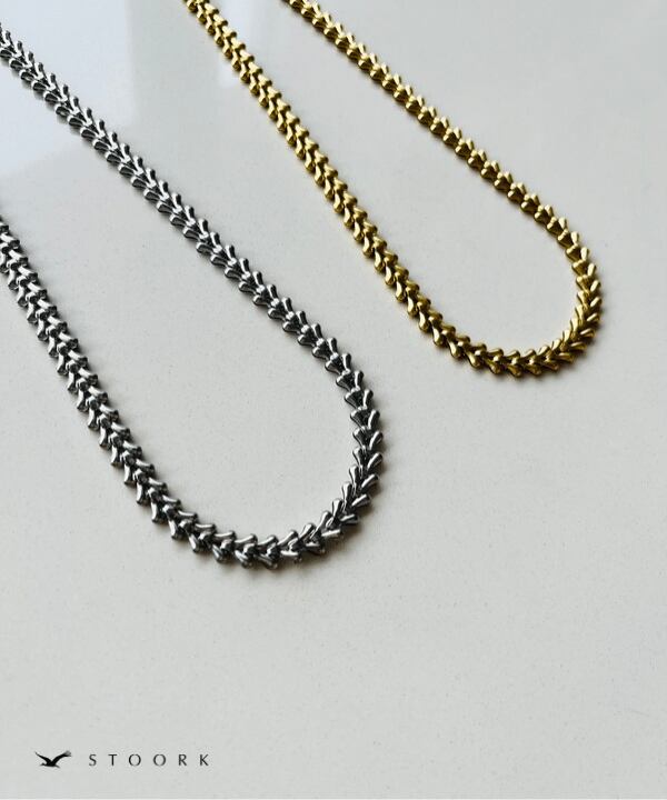 【再入荷】Filled Leaf Chain Necklace