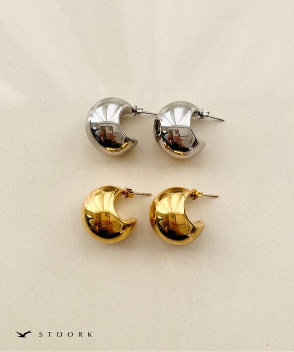 【再入荷】316L Volume Metal Curve Pierce